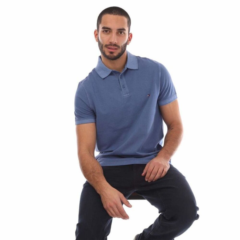 Tommy Hilfiger Mens Slim Polo Shirt / Blue - Picture 4 of 4